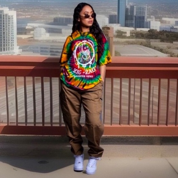 TIE DYE ZIG ZAG Braunstein Fr'eres Qualite Superieurp Short Sleeve Shirt ZZ Man - Picture 5 of 16